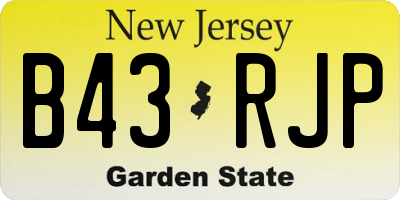NJ license plate B43RJP