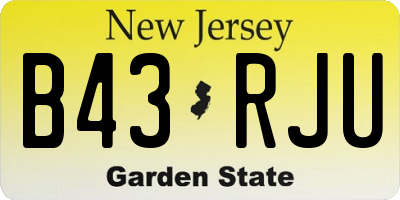 NJ license plate B43RJU