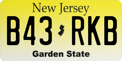 NJ license plate B43RKB
