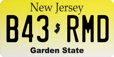 NJ license plate B43RMD