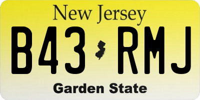 NJ license plate B43RMJ