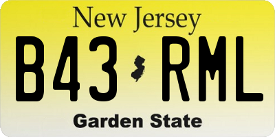NJ license plate B43RML
