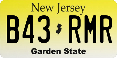 NJ license plate B43RMR