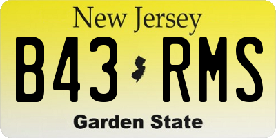 NJ license plate B43RMS