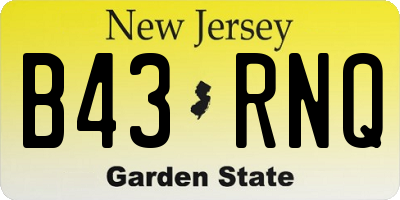 NJ license plate B43RNQ