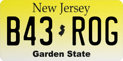 NJ license plate B43ROG
