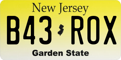 NJ license plate B43ROX