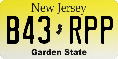 NJ license plate B43RPP