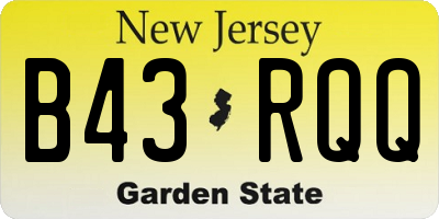 NJ license plate B43RQQ