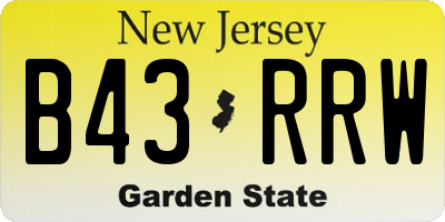 NJ license plate B43RRW