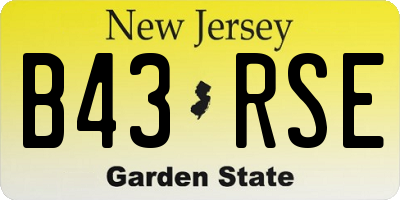 NJ license plate B43RSE