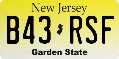 NJ license plate B43RSF