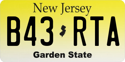 NJ license plate B43RTA