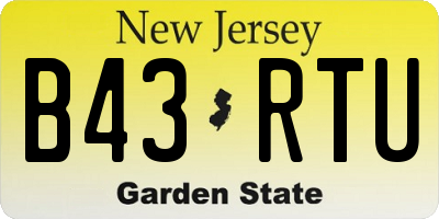 NJ license plate B43RTU