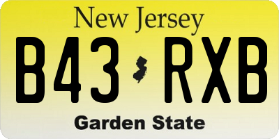 NJ license plate B43RXB