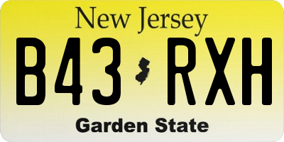 NJ license plate B43RXH