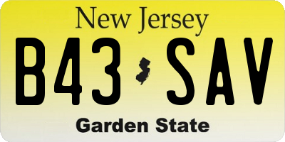 NJ license plate B43SAV