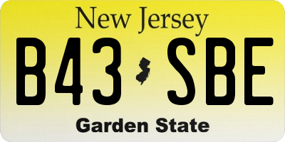 NJ license plate B43SBE