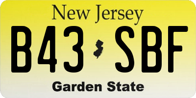 NJ license plate B43SBF