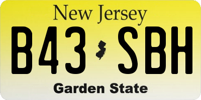 NJ license plate B43SBH
