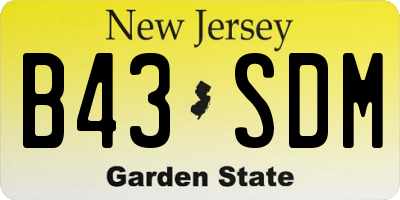 NJ license plate B43SDM