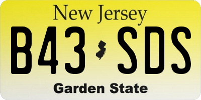 NJ license plate B43SDS