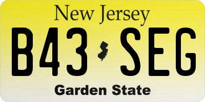 NJ license plate B43SEG