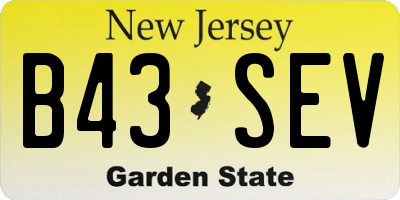 NJ license plate B43SEV