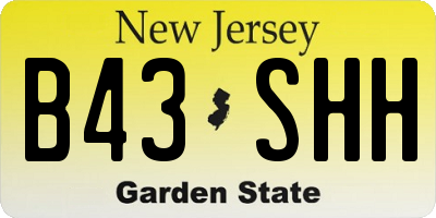 NJ license plate B43SHH
