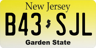 NJ license plate B43SJL