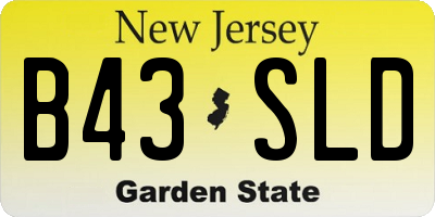 NJ license plate B43SLD