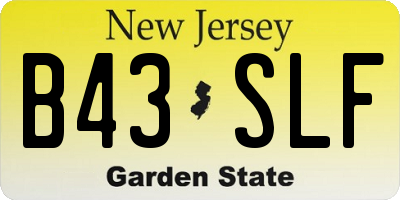 NJ license plate B43SLF