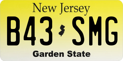 NJ license plate B43SMG