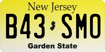 NJ license plate B43SMO