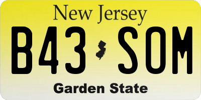 NJ license plate B43SOM