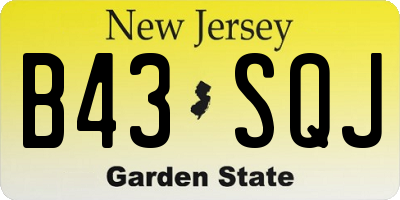 NJ license plate B43SQJ