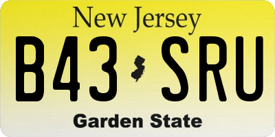 NJ license plate B43SRU