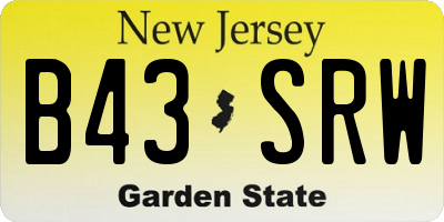 NJ license plate B43SRW