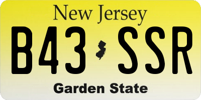 NJ license plate B43SSR