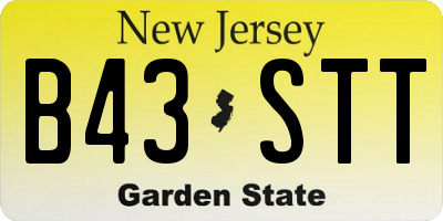 NJ license plate B43STT