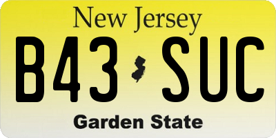 NJ license plate B43SUC