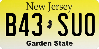 NJ license plate B43SUO