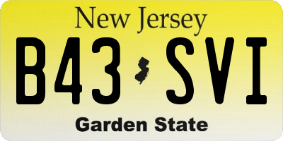 NJ license plate B43SVI