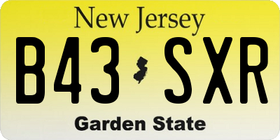 NJ license plate B43SXR