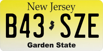 NJ license plate B43SZE