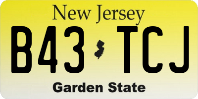 NJ license plate B43TCJ