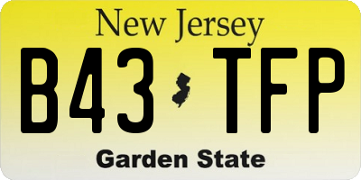 NJ license plate B43TFP