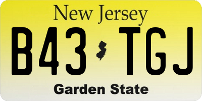 NJ license plate B43TGJ