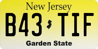 NJ license plate B43TIF