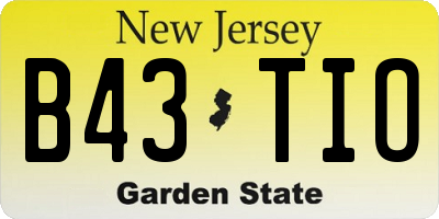 NJ license plate B43TIO